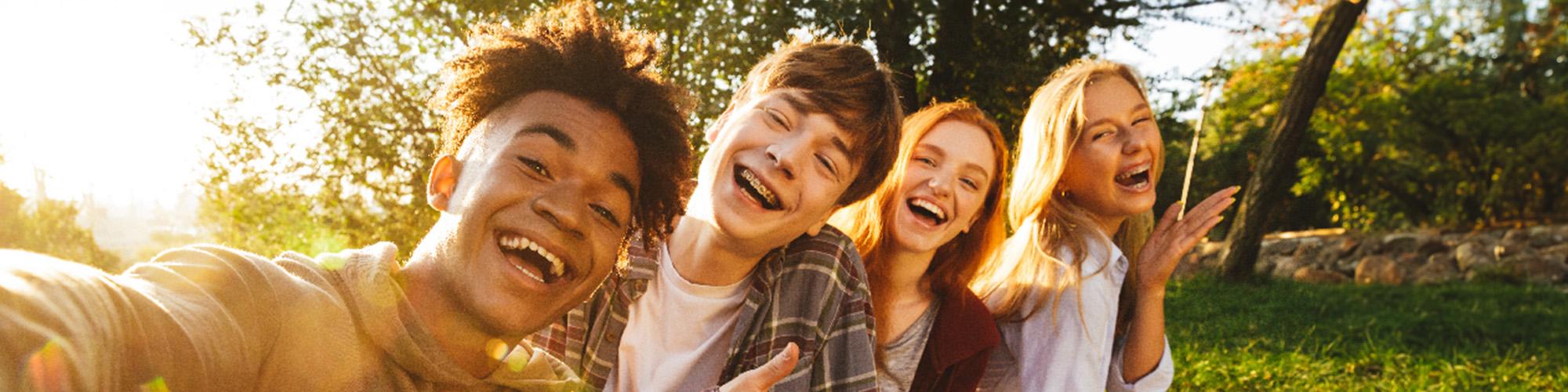 Foster kids hanging out and having a good time.